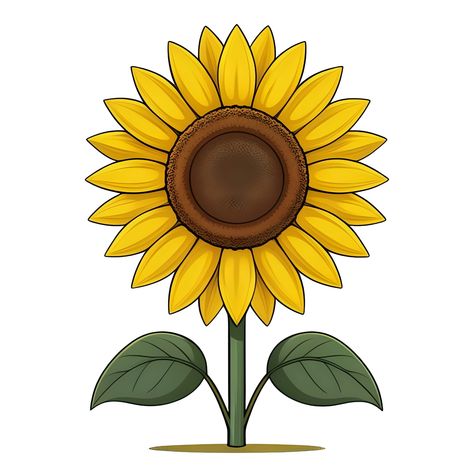 Sunflower Cartoon, Bloom Blossom, Free Illustration, Nature Plants, Free Illustrations, Free Graphic Design, Cartoon Design, Free Images, Sunflower