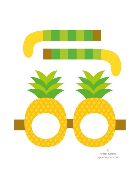 Printable fruit glasses - file2 Pineapple Printable, Theme Carnaval, Hawaiian Party Decorations, Fruit Birthday, Fiesta Tropical, Pineapple Parties, Hawaii Party, Free Fruit, Fruit Party