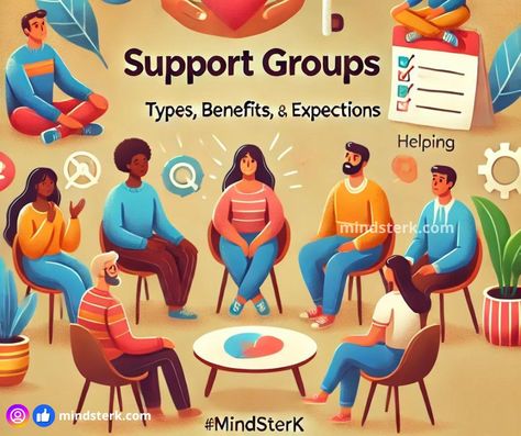 Support groups offer a safe space for sharing and listening, providing numerous benefits such as emotional support, practical advice, and a sense of community. These groups come in various types, from mental health to chronic illness support. Knowing what to expect can help you make the most of these valuable resources. For more insights, check the link to the full article in the comments or in the bio of our page. #mindsterk #supportgroups #communitysupport #mentalhealth Sense Of Community, Support Groups, Support Group, Emotional Support, Safe Space, Practical Advice, Chronic Illness, Sense, Benefits