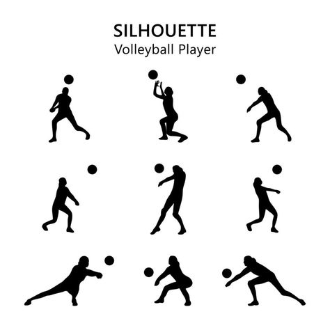 Volleyball Moves, Volleyball Silhouette, Volleyball Poster, Volleyball Posters, Volleyball Setter, Volleyball Players, Free Vectors, Images Photos, Volleyball