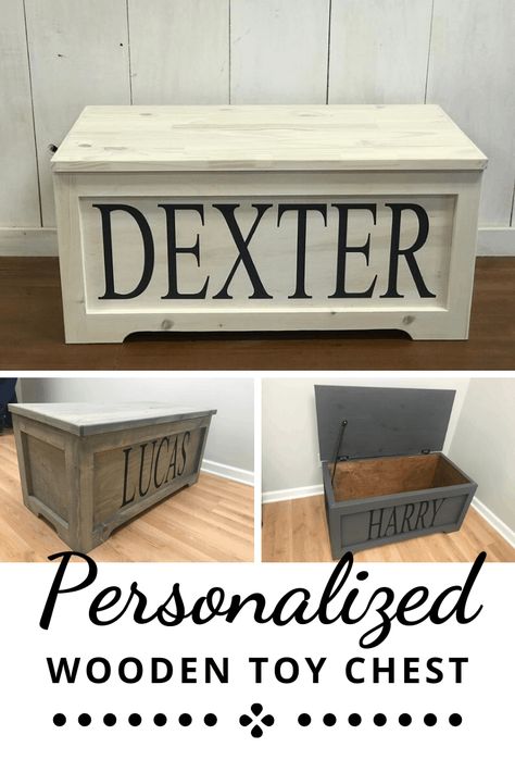 Homemade Toy Box Ideas, Toy Box Ideas, Personalized Toy Box, Organized Playroom, Boys Toy Box, Childrens Toy Boxes, Wooden Toy Chest, Wooden Photo Box, Personalised Toy Box