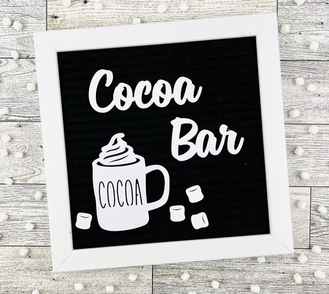 Letterboard Decor, Christmas Letterboard, Christmas Hot Chocolate, Letter Boards, Cocoa Bar, Marshmallows, Letter Board, Hot Chocolate, Decorative Accessories