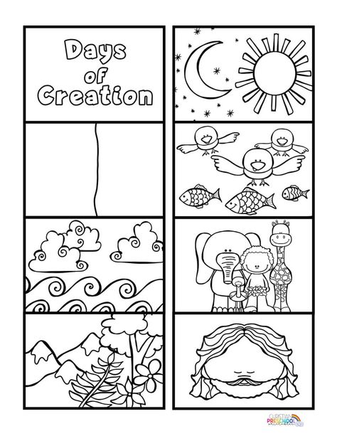 Creation Crafts for Preschoolers - Christian Preschool Printables Creation Preschool Craft, Creation Bible Crafts, Coloring Pages For Preschoolers, Creation Coloring Pages, Creation Activities, 7 Days Of Creation, Creation Bible, Craft For Preschoolers, Christian Preschool