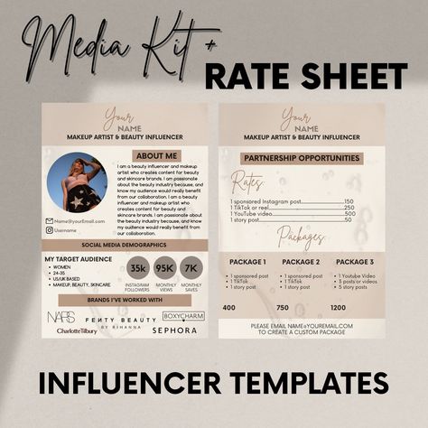 #Rate_Card_Influencer #Influencer_Rate_Card #Makeup_Artist_Content #Influencer_Makeup Content Creator Rate Card, Content Creator Media Kit, Rate Card Influencer, Brand Sponsorship, Makeup Artist Content, Influencer Makeup, Sponsorship Package, Rate Card, Brand Deals