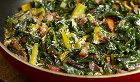 Wheat Free Meals, Prosciutto Recipe, Rainbow Swiss Chard, Prosciutto Recipes, Swiss Chard Recipes, Louisiana Kitchen, Culinary Institute Of America, Chard Recipes, Bacon Recipe