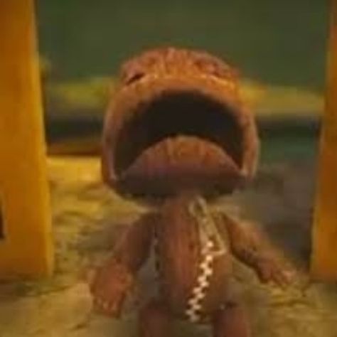 Now we're all caught up.... Sackboy Reaction Pic, Sack Boy Reaction Pic, Sack Boy Pfp, Sackboy Icon, Little Big Planet Pfp, Sackboy Pfp, Sack Boy, Robot Keychain, Little Big Planet