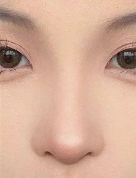 Asian Nose Drawing, Doll Nose Aesthetic, Upturned Doll Eyes, Small Nose Asian, Small Alar Base Nose, S Line Nose Ulzzang, Flat Nose Drawing, Small Nose Vision Board, Desired Face Subliminal