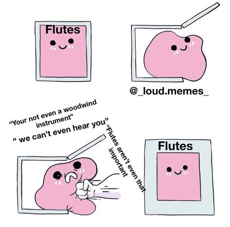 Funny Flute Jokes, Band Jokes Flute, Flute Jokes, Funny Band Jokes, Band Puns, Band Memes Funny So True, Flute Memes Funny, Musician Jokes, Flute Problems