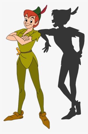 Peter Pan Standing With His Shadow - Peter Pan And Shadow Clipart Peter Pan Flying, Peter Pan Shadow, Captain Hook Peter Pan, Peter Pan Costume, Peter Pan Party, Adjective Worksheet, Peter Pan Disney, Disney Silhouette, 동화 삽화