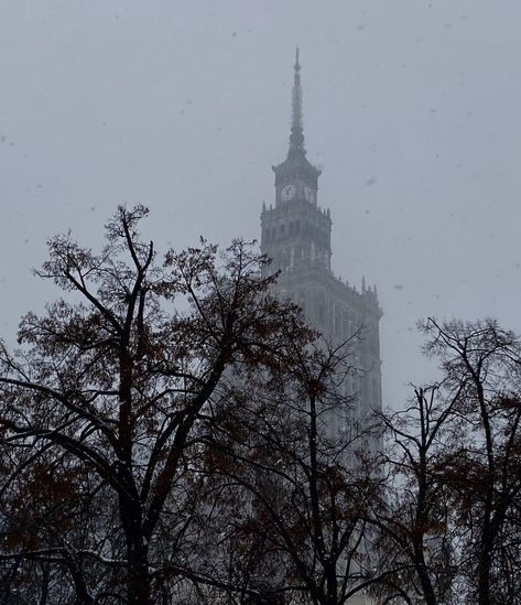 warsaw in winter aesthetics, palace of culture and science in a snowy day. Winter Aesthetics, A Snowy Day, Europe Winter, Snowy Day, Winter Aesthetic, Eastern Europe, Warsaw, Poland, Palace