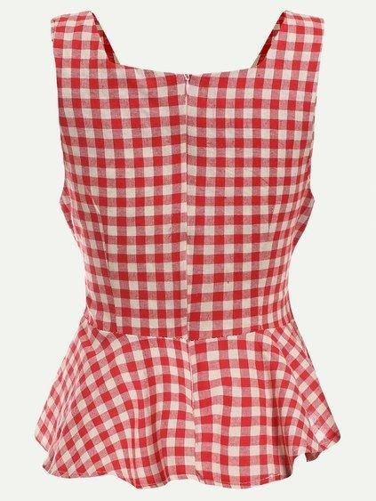 Blusas Peplum, Girls Blouse, Couture Tops, Blouse Diy, Women Blouses, Plaid Fabric, Looks Chic, Fashion 2020, Red Blouses