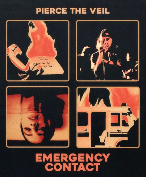 Pierce The Veil Emergency Contact, Pierce The Veil Album Cover, Emergency Contact Pierce The Veil, Ptv Poster, Pierce The Veil Poster, Pierce The Veil Wallpapers, Pierce The Veil Aesthetic, Printable Wall Collage, Punk Poster