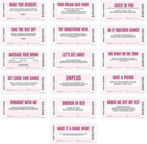 Sweet and Spicy Girlfriend and Boyfriend Coupons These coupons are sweet with just the right amount of spice. Sold as a set of 16 various IOU vouchers, they’re perfect for making your special someone feel extra special next date night, Valentine’s Day, or anniversary. Each girlfriend or boyfriend coupon pack includes a single black envelope per premium cardstock 4 x 9 inch voucher. Keep it hopelessly romantic, get flirty, or even get a little naughty with these cheeky little coupons from Andaz P🌐#LoveStory #RomanticEncounters #HeartfeltConnections #DateNightIdeas #SoulmateSearch #FlirtyFridays #CandlelitDinners #StarryEyedMoments #LoveQuotes #DreamyDates #WhisperedPromises #AmourAdventures Boyfriend Coupons, Coupon Books For Boyfriend, Love Coupons For Him, Hopelessly Romantic, Neon Lips, Gamer Boyfriend, Coupons For Boyfriend, Black Envelope, Couples Coupons