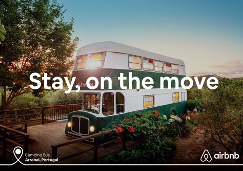 Airbnb: Stay, on the move • Ads of the World™ | Part of The Clio Network Airbnb Advertising, Unique Stays, Ad Of The World, Net Zero, Ads Of The World, Media Campaign, Tourism Industry, Airbnb Host, Creative Ads