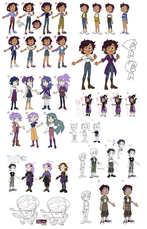 The Owl House Luz Reference, The Owl House Luz Staff, The Owl House Reference Sheet, Luz Noceda Character Sheet, Luz Noceda Concept Art, The Owl House Outfits Ideas, The Owl House Pilot Designs, Toh Character Design, The Owl House Development Drawings