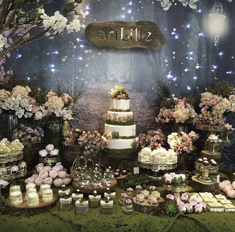 Fairy Garden Ideas Enchanted Forest, Enchanted Forest Theme Party, Enchanted Forest Quinceanera Theme, Enchanted Forest Prom, Enchanted Forest Decorations, Enchanted Forest Baby Shower, Forest Theme Party, Enchanted Forest Birthday, Forest Birthday Party