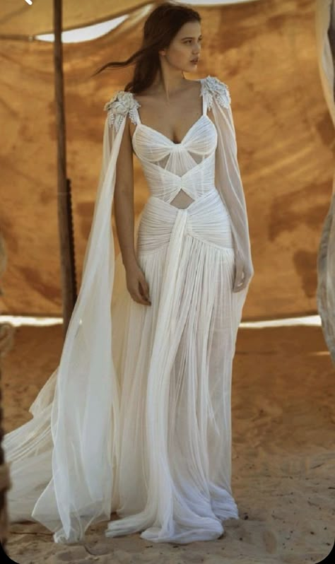 Egyptian Wedding Dress, Greek Style Dress, Dana Harel, Goddess Dresses, Egyptian Dress, Wedding Dress Sketches, Ancient Dress, Bella Hadid Outfits, Gold Mine