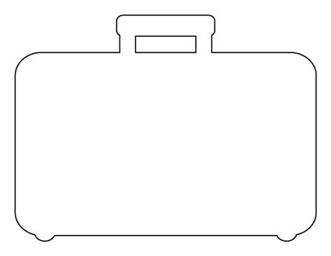 Suitcase pattern. Use the printable outline for crafts, creating stencils, scrapbooking, and more. Free PDF template to download and print at http://patternuniverse.com/download/suitcase-pattern/ Cardboard Suitcase Template, Suitcase Coloring Page, Suitcase Craft Preschool, Suitcase Template, Luggage Tag Template, Printable Outline, Cardboard Suitcase, Cut Out Pictures, Travel Diy