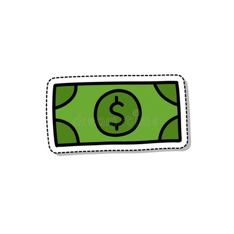 Dollar Bill Illustration, Cartoon Dollar Bill, Money Bills Drawing, Moon Tattoo Wrist, 5 Dollar Bill, Graffiti Drawings, Easy Graffiti, Easy Graffiti Drawings, Money Stickers