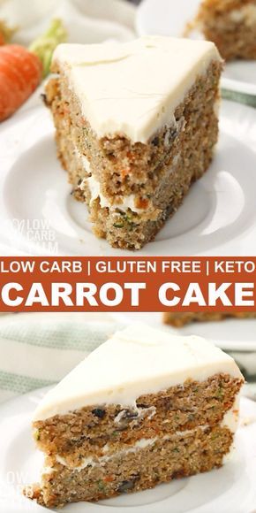 Best Gluten Free Cake, Low Carb Carrot Cake, Sugar Free Carrot Cake, Cakes Gluten Free, Dolce Poche Calorie, Healthy Carrot Cake, Cake Carrot, Carrot Cake Recipe Easy, Biscuits Diététiques