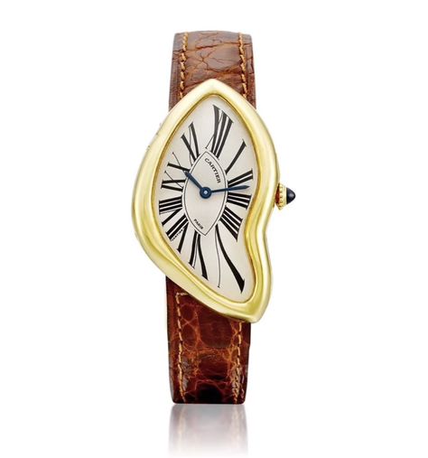 Cartier Melted Watch, Cartier Melting Watch, Cartier Dali Watch, Cartier Crash Watch Aesthetic, Vintage Cartier Watch Woman, Cartier Womens Watch, Melted Watch, Cartier Vintage Watch, Cartier Crash Watch