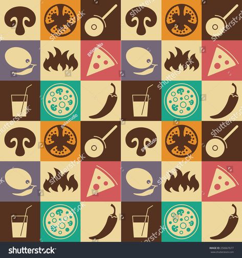 Pizza seamless pattern. Useful for restaurant identity, packaging, menu design and interior decorating. #Ad , #AFFILIATE, #restaurant#identity#pattern#Pizza Spicy Pizza, Pizza Pattern, Restaurant Identity, Pizza Design, Pizza Ingredients, Dagger Tattoo, Menu Design, Vector Pattern, Royalty Free Photos