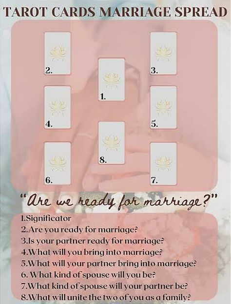 Marriage Tarot, Tarot Reading Spreads, Ready For Marriage, Marriage Cards, Learning Tarot Cards, Tarot Card Spreads, Tarot Book, Tarot Spread, The Hierophant