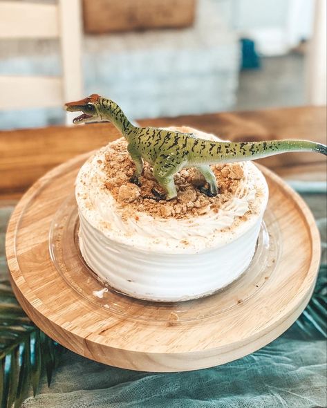 Three Year Old Dinosaur Birthday Cake, Dinosaur Birthday Cake Easy, Oneasaurus Birthday Cake, Dinosaur Cake Diy, Dino Cake Ideas, Simple Dinosaur Cake, Diy Dinosaur Cake, Easy Dinosaur Cake, Birthday Cake Dinosaur