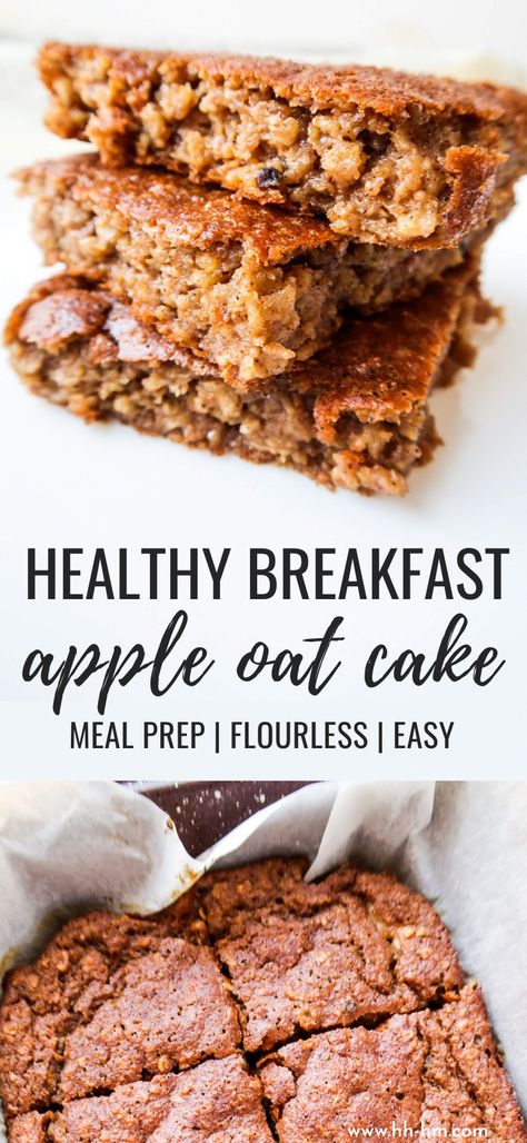 Healthy Breakfast Oatmeal Apple Cake (Flourless) - Her Highness, Hungry Me Apple Oat Cake, Oatmeal Apple Cake, Healthy Breakfast Oatmeal, Oatmeal Apple, Glutenfri Baking, Healthy Oatmeal Breakfast, Menu Sarapan Sehat, Breakfast Oatmeal, Oat Cakes