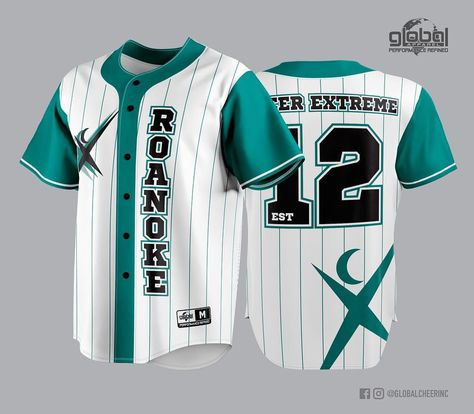 College Jersey Outfit, Softball Jerseys Designs, Cheer Jersey, Baseball Jersey Design, Global Apparel, Kids Cheering, Baseball Shirt Designs, Softball Uniforms, Cheer Extreme