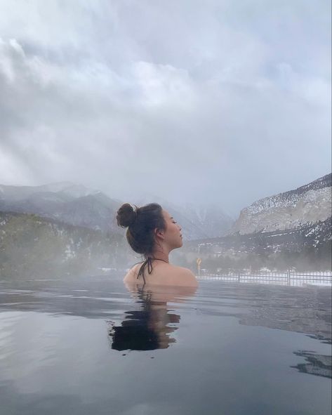 Hotspring Photoshoot, Snow Photography, Top Hits, Winter Photoshoot, Winter Travel, Travel Inspo, Aesthetic Photography, Hot Springs, Travel Tips