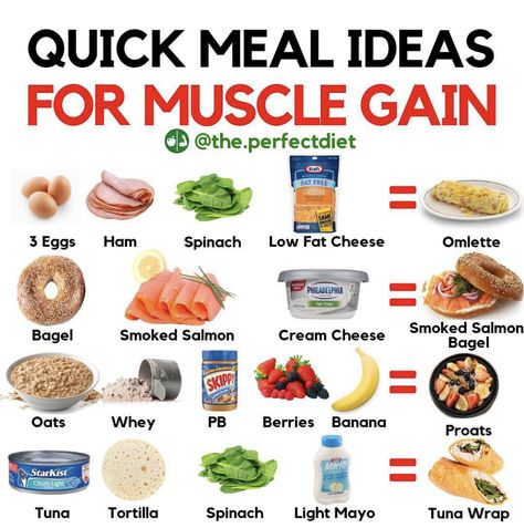 Meals For Muscle Gain, Muscle Gain Meal Plan, Quick Meal Ideas, Healthy Weight Gain Foods, Food To Gain Muscle, Weight Gain Diet, Weight Gain Meals, Healthy High Protein Meals, Healthy Weight Gain