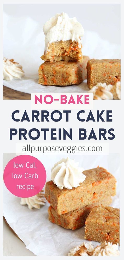 Protein Bars Recipe, Carrot Cake Protein, Fitness Snacks, Presentation Food, Carrot Cake Bars, Protein Baking, Vegan Protein Bars, Protein Bars Homemade, High Protein Desserts