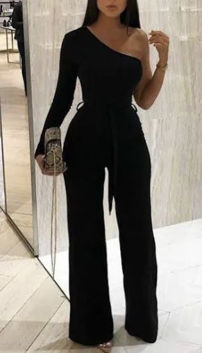 Black Jumpsuit Outfit Night, Jumpsuit Elegant Classy, Graduation Jumpsuit, All Black Party Outfit, Black Party Outfit, All Black Outfit For Party, Black Jumpsuit Outfit, All Black Party, Chicago Outfit