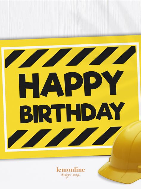 Elevate your car, transportation, or construction-themed birthday party with our Happy Birthday Road Sign! Simply download, print, and you're ready to roll! #car #transportation #construction #birthdayparty #EDITABLE #BirthdayRoadSign #name #age #specialcelebration #edit #print #readytoroll #twofast #fastone Happy Birthday Construction, Decoration Ideas Birthday, Sign Road, Two Fast Birthday, Birthday Party Theme Ideas, Construction Birthday Party, Car Party, Signs Decor, Party Finger Foods