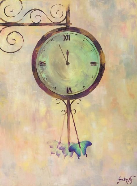 Clock Watercolor Painting, Watercolor Clock, Clock Watercolor, Rockstars Gf, Clock Painting, Art Clock, Old Clocks, Time Painting, Cartoon Girl Drawing