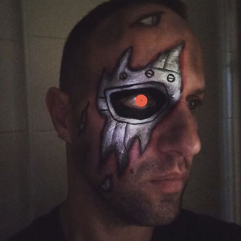 Terminator face paint Terminator Face Paint, Couples Halloween Outfits, Couples Halloween, Couple Halloween, Terminator, Halloween Outfits, Face Painting, Fancy Dress, Painting Ideas