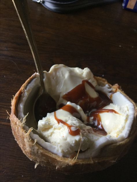 Coconut Ice Cream Aesthetic, Coconut Ice Cream, Cream Aesthetic, Coconut Shell, Island Style, Coconut, Ice Cream, Cream