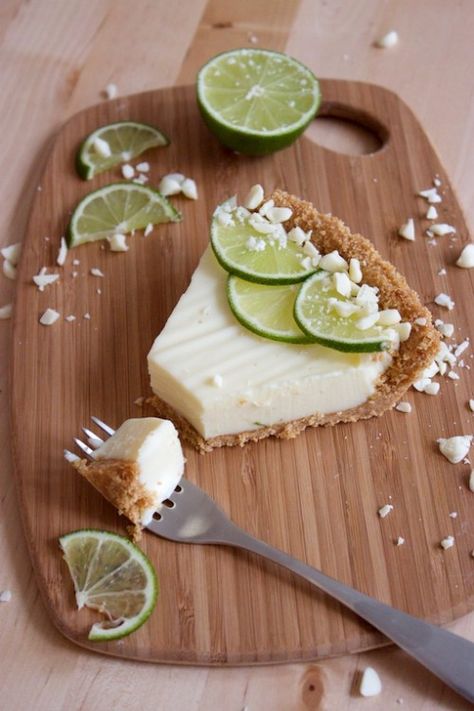 White Chocolate Key Lime Pie. Lime Recipes, A Piece Of Cake, Lime Pie, Key Lime Pie, Piece Of Cake, Pie Dessert, Yummy Sweets, Limes, How Sweet Eats