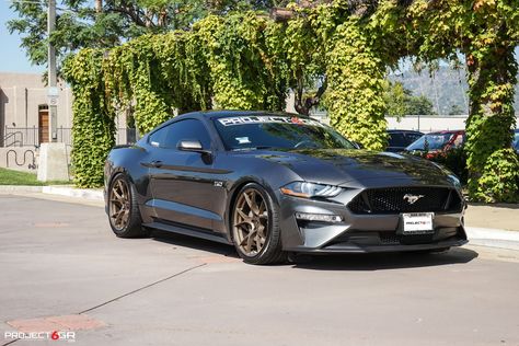 Grey Mustang, 2018 Mustang Gt, Mustang S550, Mustang Wheels, Bronze Wheels, Mercury Capri, Grey Car, S550 Mustang, Aftermarket Wheels