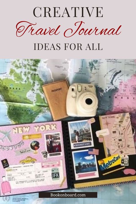 Aesthetic & Creative Travel Journal Ideas For All | Unique Travelers Notebook Inspo My Adventure Book, Creative Travel Journal, Illustration Prompts, Digital Polaroid, Scrapbook Art Journal, Diary Inspiration, Best Travel Journals, Travel Journal Ideas, Doodles Stickers