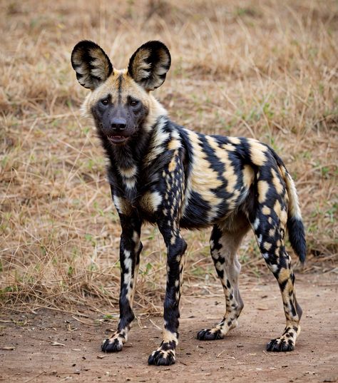 African wild dog in the savannah Starflesh Animals, African Wild Dog Drawing, Wild Dog Drawing, Wild Dog, Wild Kratts, African Wild Dog, Animal References, Dog Stories, Paws And Claws