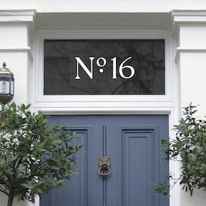 Victorian House Numbers, Traditional House Numbers, Front Door Numbers, French Front Doors, Etched Glass Door, Contemporary Front Doors, Exterior Doors With Glass, Frosted Glass Door, Exterior Signage