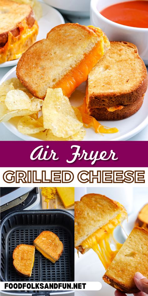 With this Air Fryer Grilled Cheese recipe, there’s no more babysitting a pan. Instead, you’ll get buttery, crisp sandwiches with gooey, stretchy cheese every time. Air Fryer Grilled Cheese, Making Grilled Cheese, Grill Cheese Sandwich Recipes, Air Fried Food, Air Fryer Oven Recipes, Air Fry Recipes, Easy Cheese, Best Air Fryers, Air Fryer Dinner Recipes