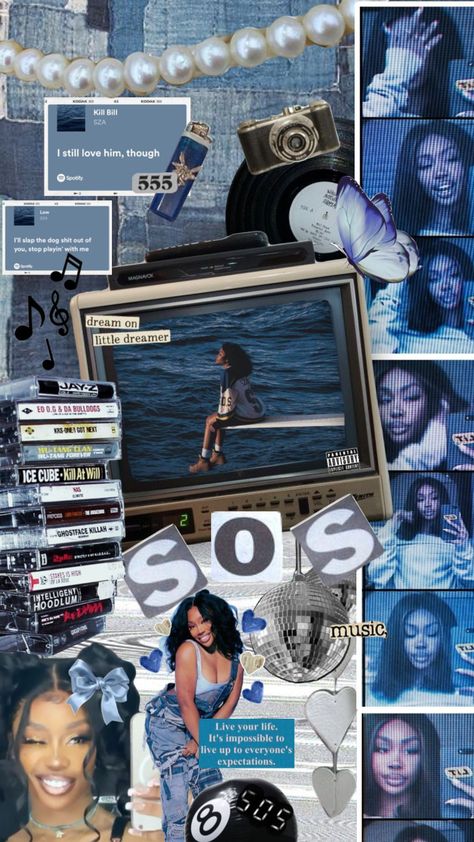 i♥️SZA #aesthetic #fyp #moodboard #blue #music #sza #collage #90s #2000s Beige Kpop Aesthetic, Sza Aesthetic Blue, Sza Aesthetic Wallpaper Blue, Sza Collage, Sza Collage Wallpaper, Moodboard Blue, Sza Aesthetic, Sza Singer, Blue Music