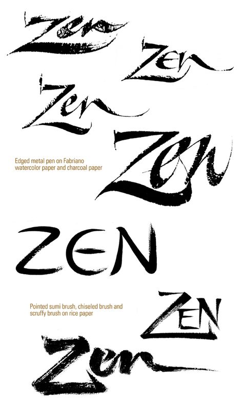 Zen Brushwork in Contemporary Lettering Design on Behance Zen Logo, Creating A Book, Zen Tattoo, Writing Tattoo, Visual Essay, Zen Symbol, Zen Painting, Zen Quotes, Writing Tattoos