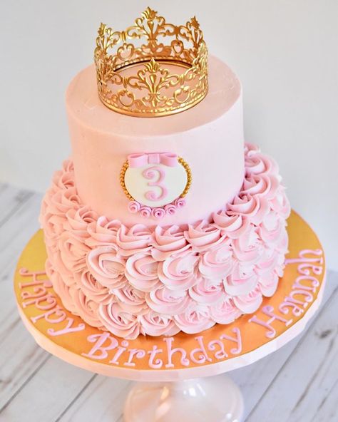 Happy 3rd birthday princess, Hannah!👸 #Cake #Cake #PrincessCake #PrincessParty #CustomCake #CakeArt #ButtercreamCake #WiltonCakes… 2 Layer Princess Birthday Cake, 4 Pull Apart Cupcakes, Princess Cake Pink And Gold, Royal 5ness Birthday Cake, 3 Birthday Cake Girl, 3rd Birthday Cakes Girl, 2 Tier Princess Birthday Cake, Third Birthday Cake Girl, Birthday Cake For 3yrs Old Girl