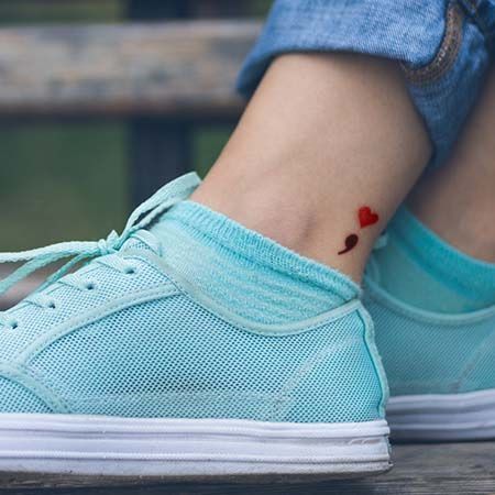 Semicolon Heart, Ear Inspiration, Tattoo Ankle, Semi Colon, Small Heart Tattoos, Semicolon Tattoo, Gorgeous Tattoos, Arrow Tattoos, Tattoos For Daughters