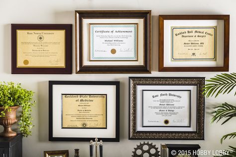 Congratulations on your graduation! Frame your diploma to remember this day forever. Diploma Display Wall, Diploma Wall Decor, Diploma Wall, Certificate Design Inspiration, Diploma Display, Degree Frame, Congratulations On Your Graduation, Degree Wall, Graduation Frame