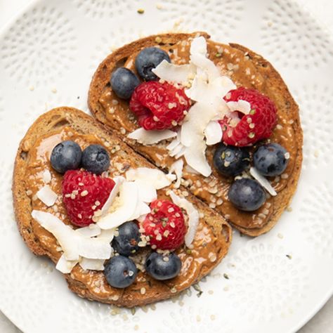 Almond butter and berry breakfast toast | New World Almond Butter Toast Ideas, Miami Breakfast, Almond Butter Toast, Make Almond Butter, Berry Toast, Butter Toast, Berry Breakfast, Coffee Lab, Breakfast Choices